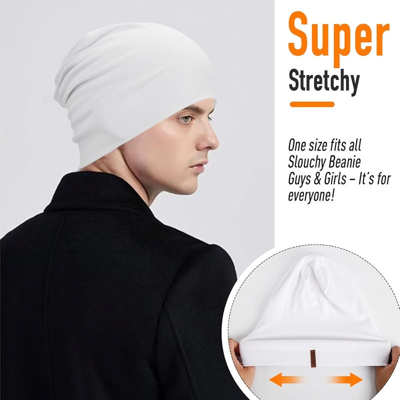 HAMUNI Slouchy Beanie for Women Cotton Beanies Hats Men Lightweight Soft Chemo Headwear Warm Skull Cap for All Seasons - Image 3